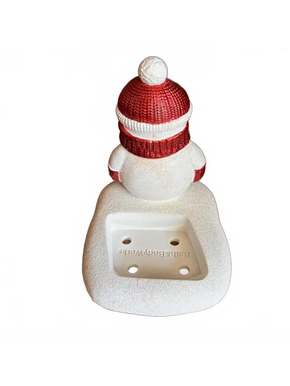 Bath & Body Works Snowman Ceramic Foaming Soap Holder Glitter Christmas